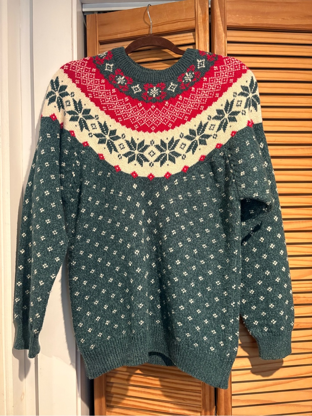 Vintage Northern Reflections Fair Isle Christmas Sweater Cotton Wool Blend S/P